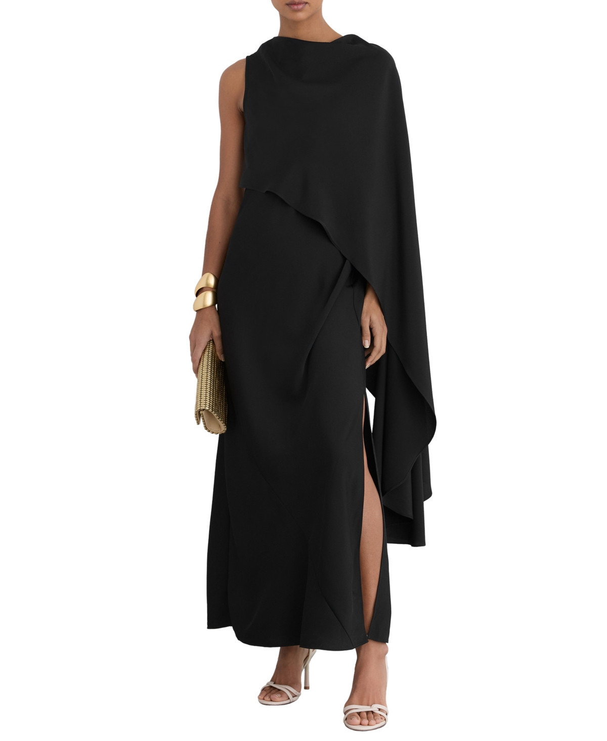 Reiss Women's Winnie One-Shoulder Cape Maxi Dress - Black | Macy's