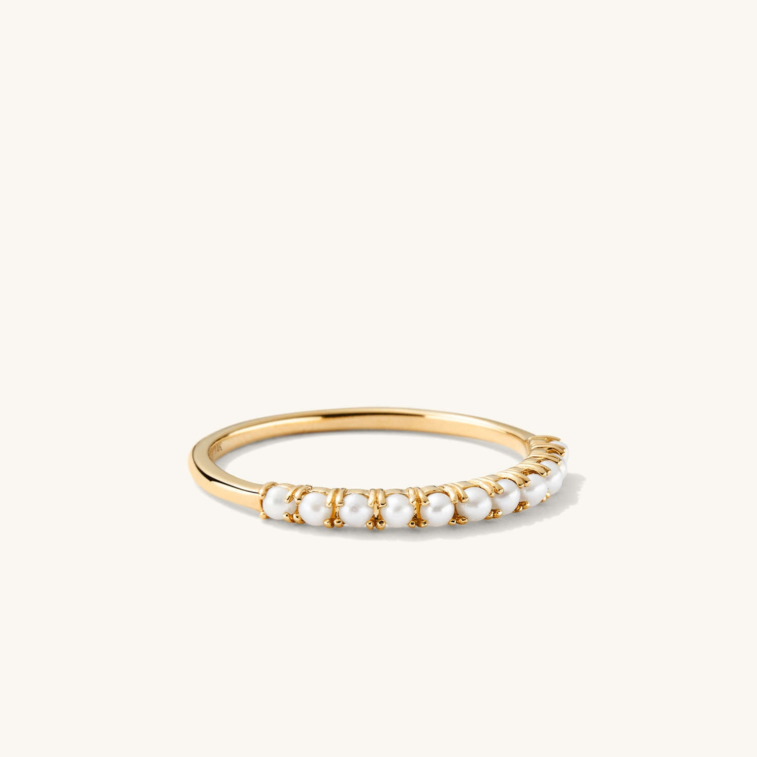Pearl Half Eternity Ring | Mejuri Fine Crew