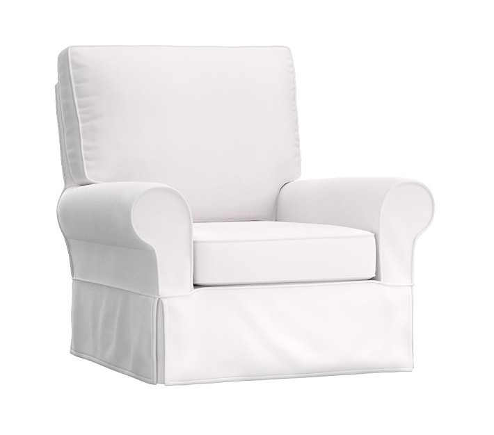 PB Kids® Comfort Grand Swivel Glider, Twill White | Pottery Barn Kids