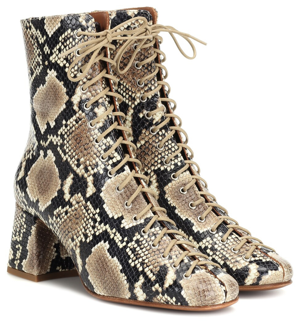 Becca snake-effect leather ankle boots | Mytheresa (INTL)