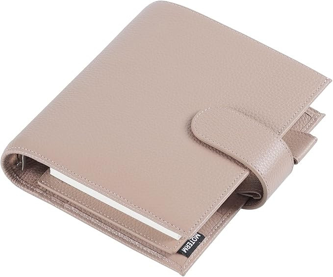Moterm A6 Luxe Rings Planner - Genuine Leather Binder Organizer (30mm Ring, Pebbled-Taupe) - NOT ... | Amazon (US)