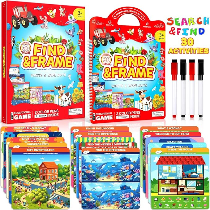 Search and Find Activity Book for Kids Ages 3-5, Preschool Learning Activities, Toddler Toys Trav... | Amazon (US)