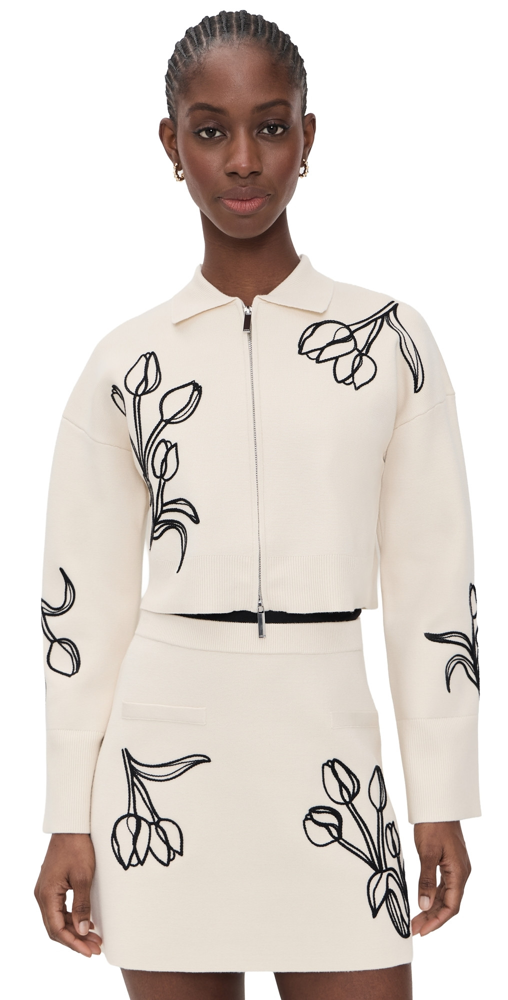 AMUR Rosenna Knit Top Ivory Pebble XS | Shopbop