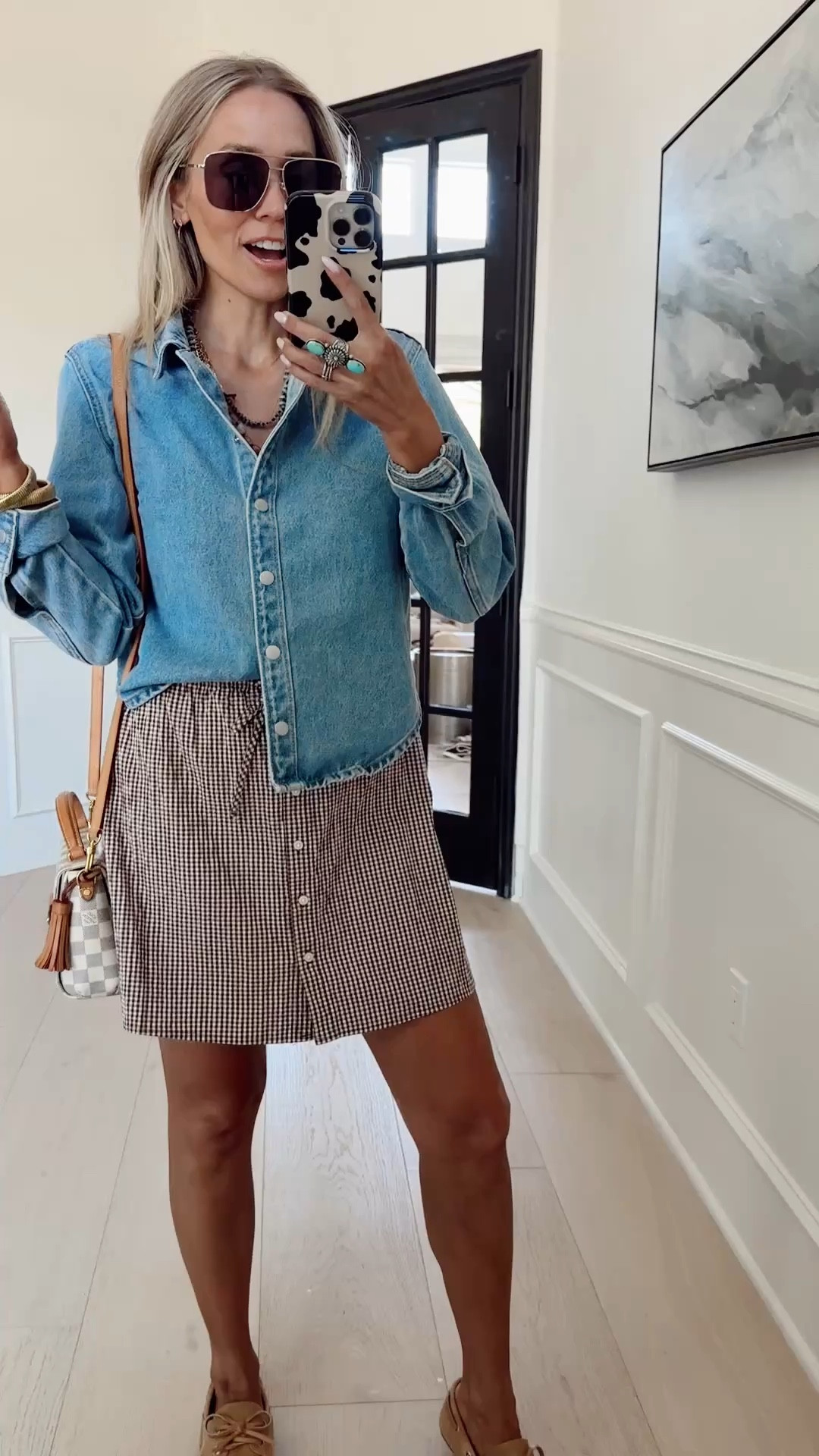 I own several denim shirts & I have to say that this one is so nice because of the shorter length. Perfect for tucking into jeans, skirts, etc. ✨✨

Wearing my tts (small) in the top and my tts (4) in the skirt. 

5’5” // 120 lbs 



#LTKootd #LTKdayinmylife #LTKgrwm