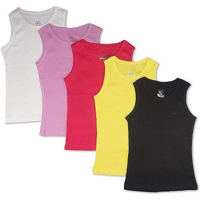 Studio 3 Little/Big Girls 5 Pack Everyday Wear Rib Knit Tank Tops, Multi, 14/16 | Target