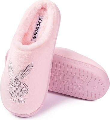 Pink Rhinestone Playboy Bunny Super Soft Fuzzy Slippers Indoor Outdoor Sz Sm 5-6 | eBay US