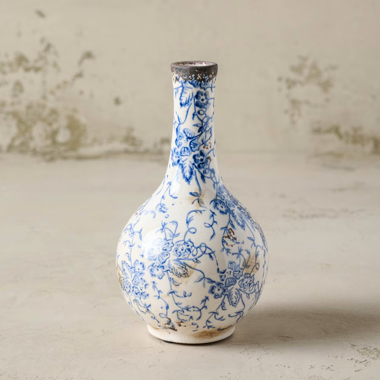 Blue and White Distressed Vase | Magnolia