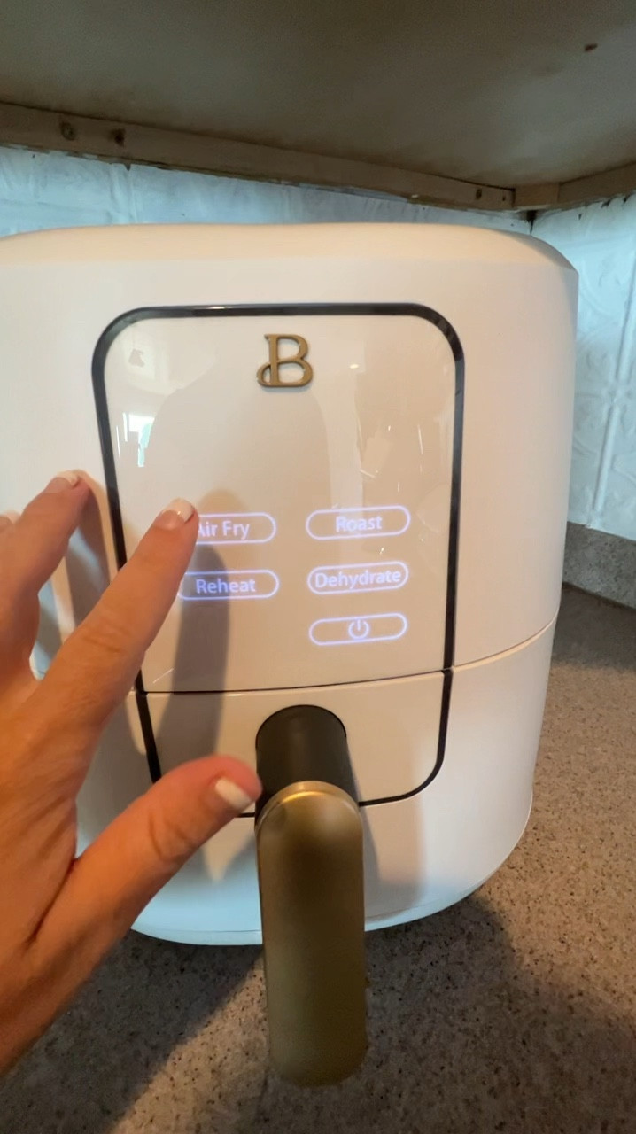 Beautiful Kitchen appliances 
Air fryer 
White and gold kitchen 

#LTKVideo #LTKFindsUnder100