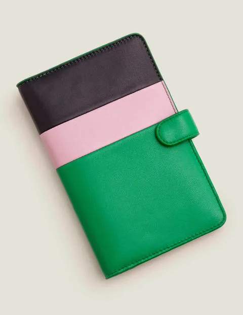 Leather Travel Wallet - Navy/Rich Emerald | Boden (US)