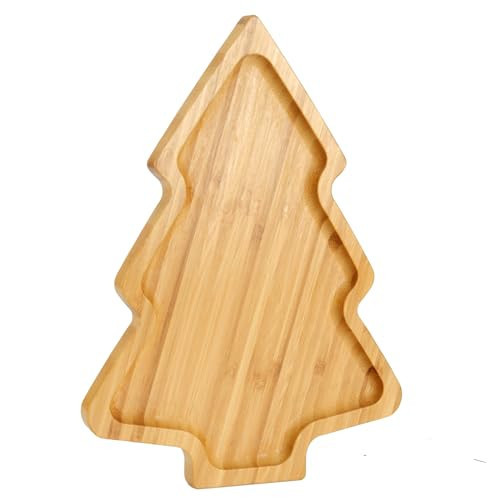 BinaryABC Christmas Tree Wood Serving Platters Wooden Trays Side Dish Serving Trays Tabletop Serving Platters,Christmas Table Decorations Supplies(11"x7.86") | Amazon (US)