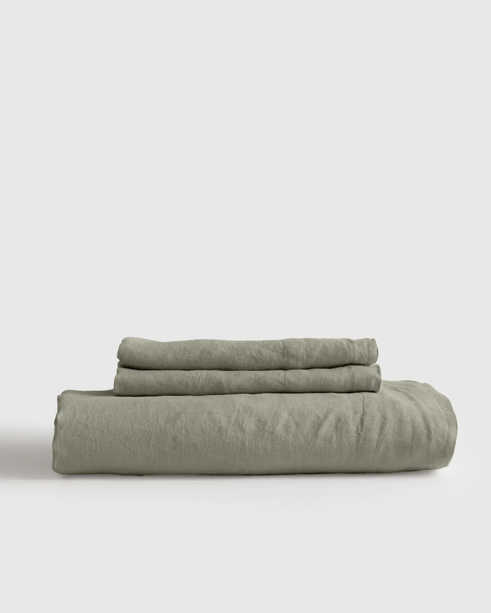 European Linen Fitted Sheet Set in Willowleaf | Quince