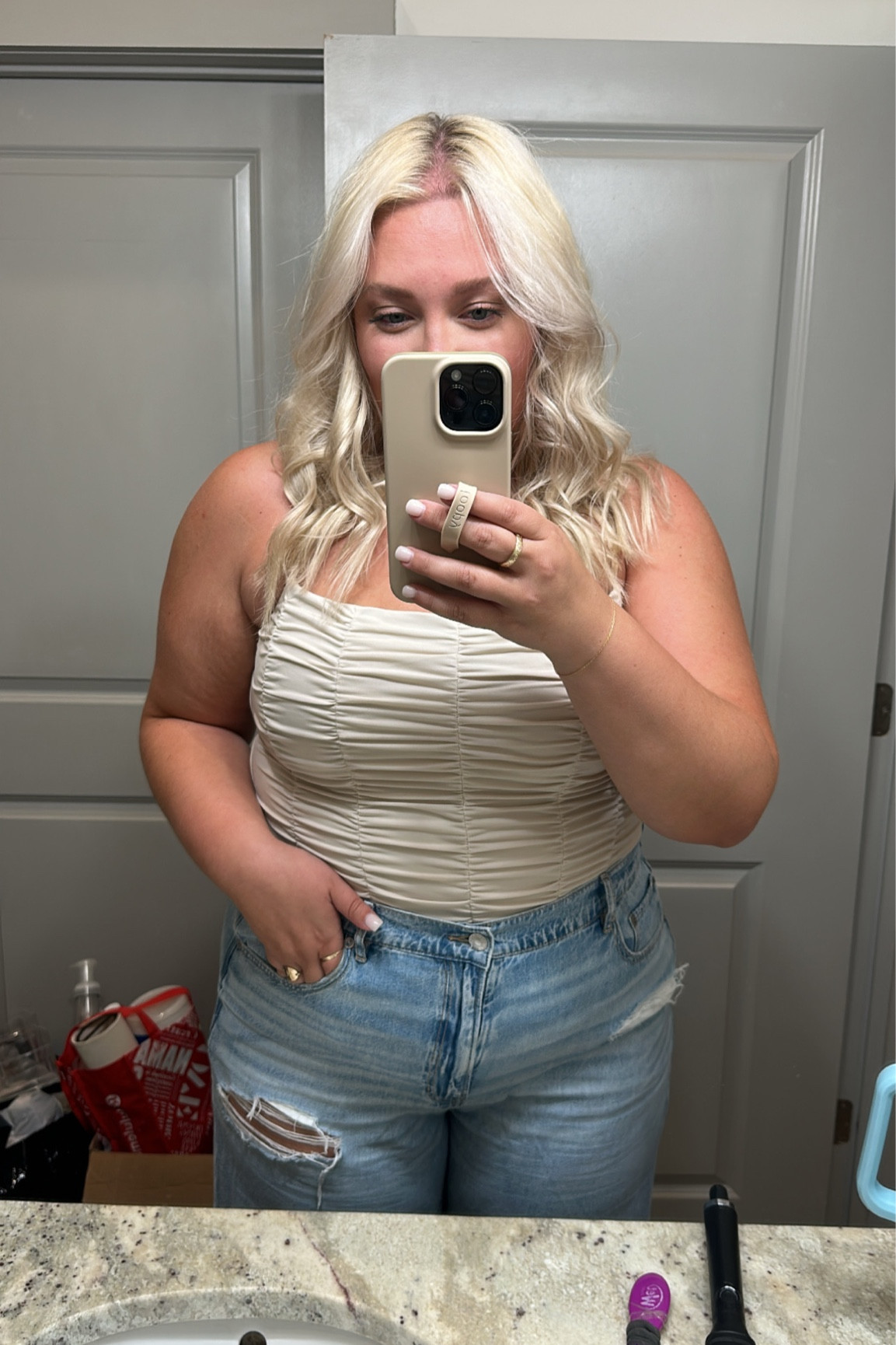 Casual going out outfit - size xl bodysuit, 18 long jeans 

#LTKsalealert #LTKunder100 #LTKcurves