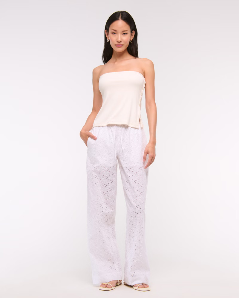 Women's Eyelet Pull-On Pant | Women's Bottoms | Abercrombie.com | Abercrombie & Fitch (US)