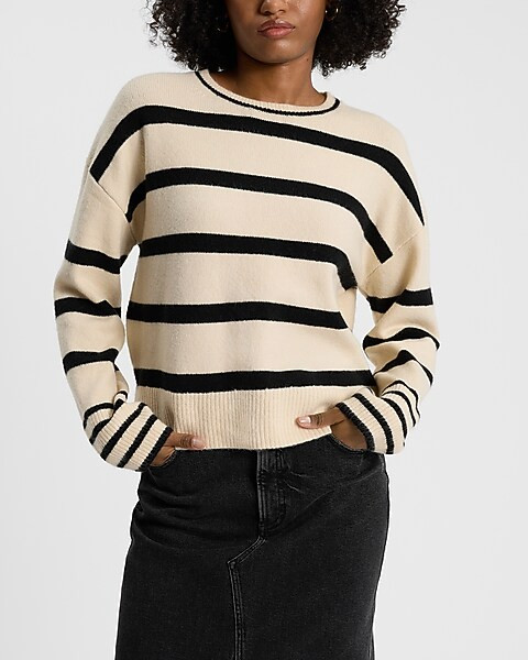 Multi Striped Crew Neck Sweater | Express