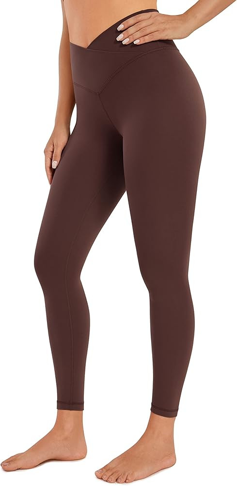 CRZ YOGA Womens Butterluxe Cross Waist Workout Leggings 25" / 28" - V Crossover High Waisted Gym ... | Amazon (US)