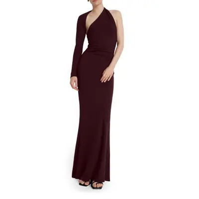 Marcella Manhattan One Shoulder Gown in Burgundy at Nordstrom, Size Xx-Large | Nordstrom