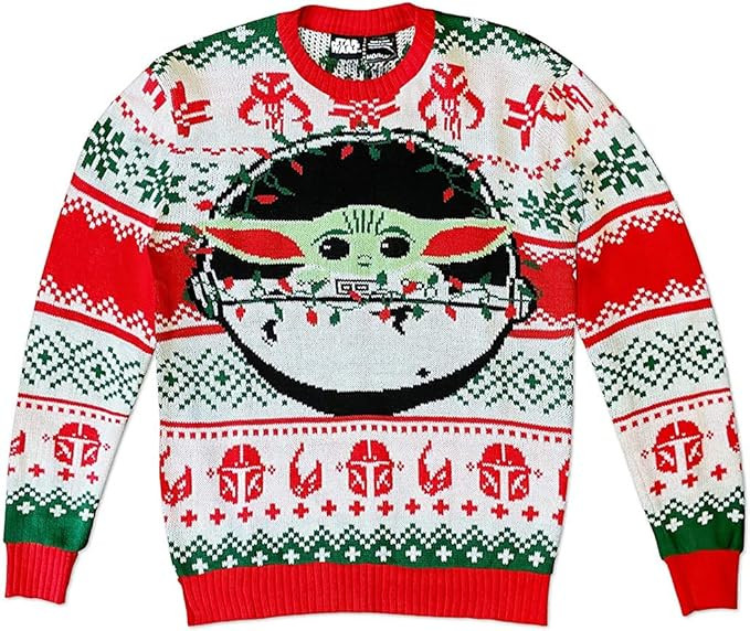 Star Wars The Mandalorian The Child with Lights Ugly Christmas Sweater | Amazon (US)