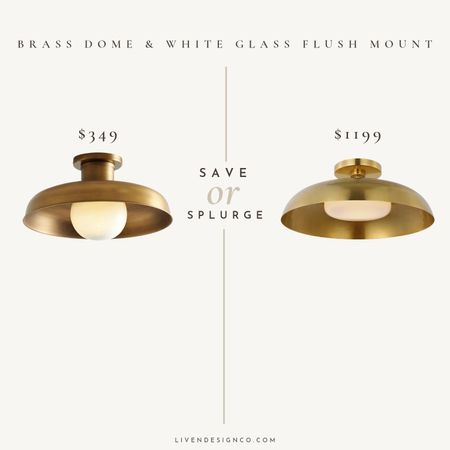Brass dome flush mount. Brass and opal white glass ceiling light. Kitchen light. Entryway. Living room. Hallway. Bedroom. Bathroom. 

#LTKSeasonal #LTKhome #LTKsalealert