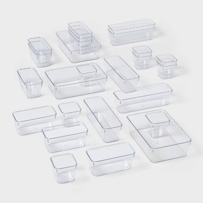 25pc Drawer Flatware Organizer - Brightroom™: Clear In-Drawer Storage, PETG Material, Contempor... | Target