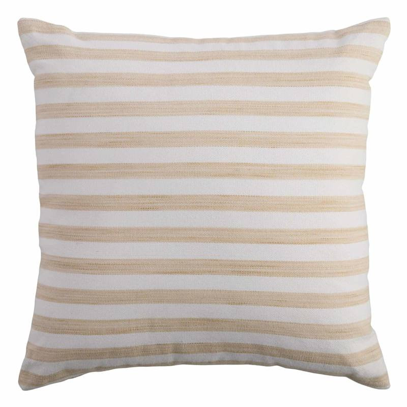 Hampton Sand Woven Stripe Square Outdoor Throw Pillow, 18" | At Home