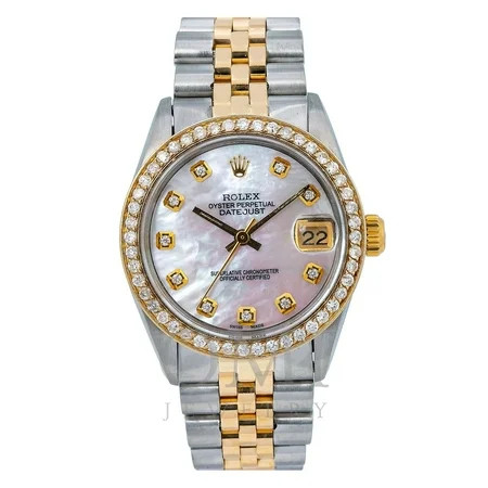 Rolex Lady-Datejust 6827 31mm Pink Diamond Dial With Two Tone Jubilee Bracelet Rolex Adult Male | Walmart (US)