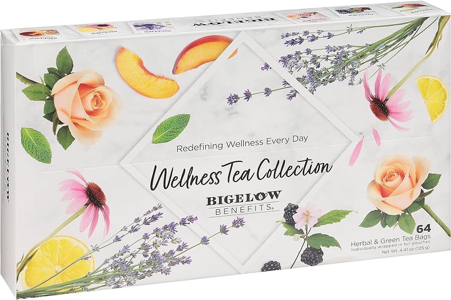 Bigelow Benefits Wellness Tea Collection, Variety Gift Box Sampler, 64 Tea Bags, (Pack of 1 | Amazon (US)