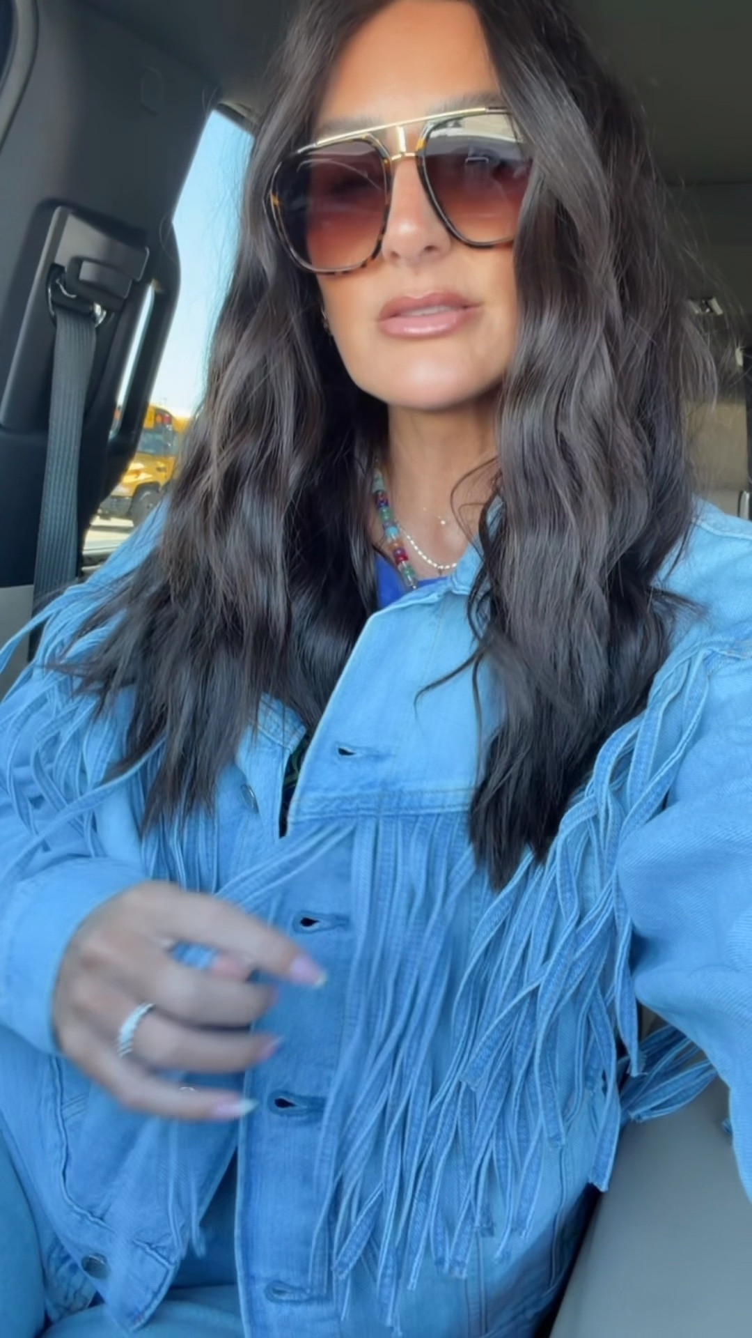 Fringe denim jacket and fringe denim shorts  

#LTKootd #LTKFestival