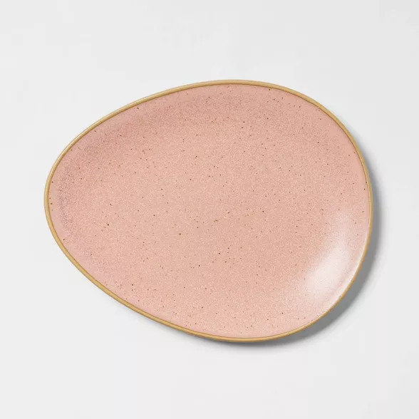 8" x 6" Stoneware Egg Salad Plate Pink - Threshold™ | Target