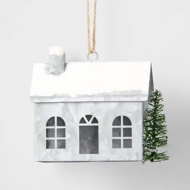 Galvanized Metal Short House Christmas Tree Ornament - Wondershop™ | Target