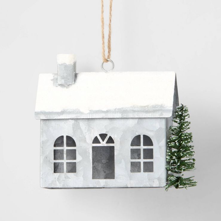 Galvanized Metal Short House Christmas Tree Ornament - Wondershop&#8482; | Target