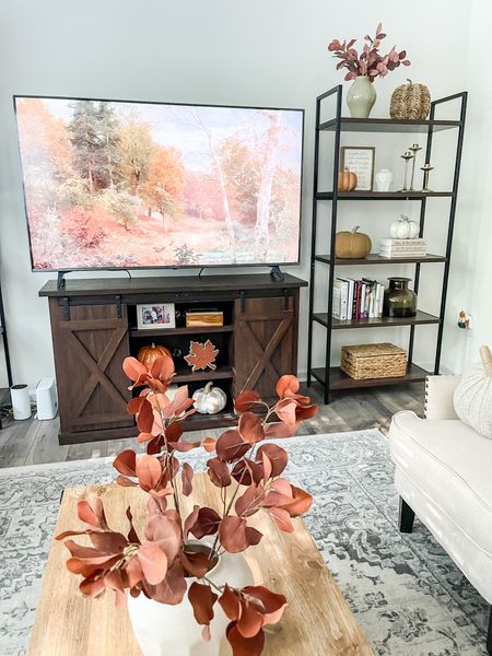 Fall living room. Fall decorating. Shelf styling. Neutral fall decor  

#LTKSeasonal #LTKhome #LTKsalealert