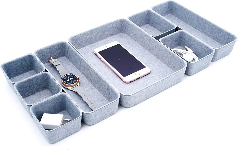 Drawer organizers tray Felt storage bins office Desk Draw dividers Nordic Lifestyle Scandi-chic s... | Amazon (US)