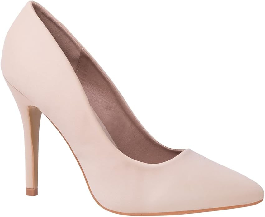 Womens Mid High Heel Pointed Toe Smart Office Work Court Shoes Party Prom Wedding Bridal Occasion... | Amazon (US)