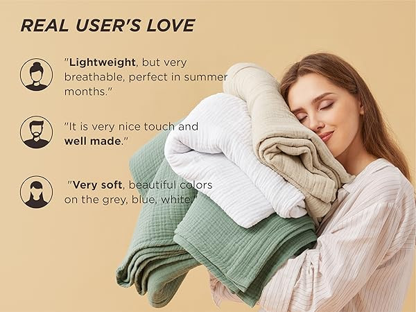 Bedsure 100% Cotton Muslin Throw Blanket - Queen Size for Bed, 4-Layer Breathable and Lightweight... | Amazon (CA)