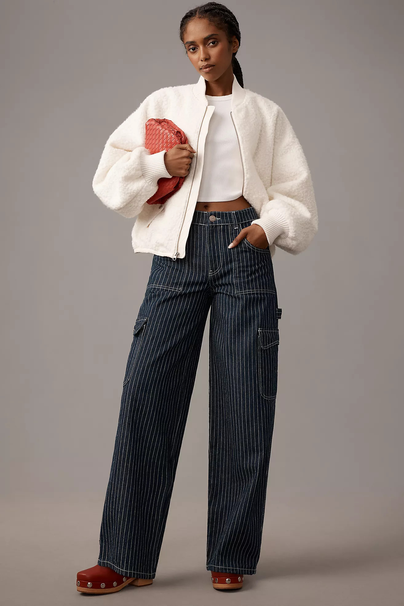 Damson Madder Pinstripe Denim Cargo Pants | Anthropologie (US)
