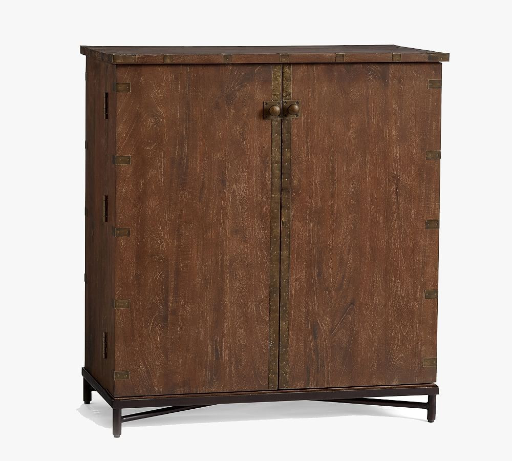 Timor 38.5"" Bar Cabinet, Antique Brown | Pottery Barn (US)