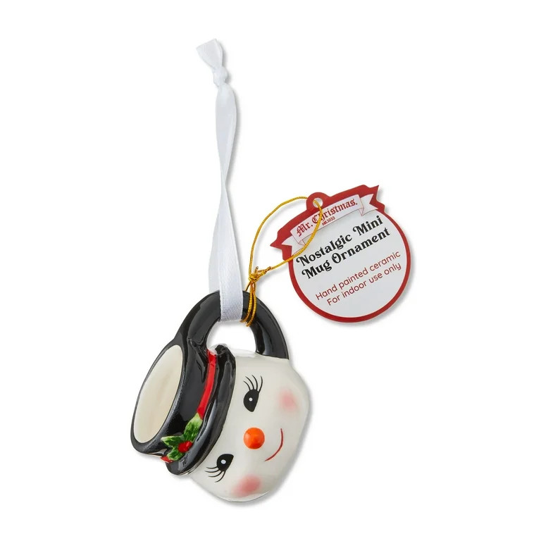 Mr. Christmas Adorno Colgante de Taza Snowman en Miniatura de 1,5", Blanco | Walmart (US)