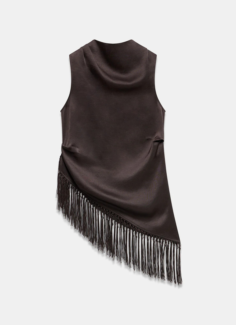 Brown Satin Tassle Top | Mint Velvet - US