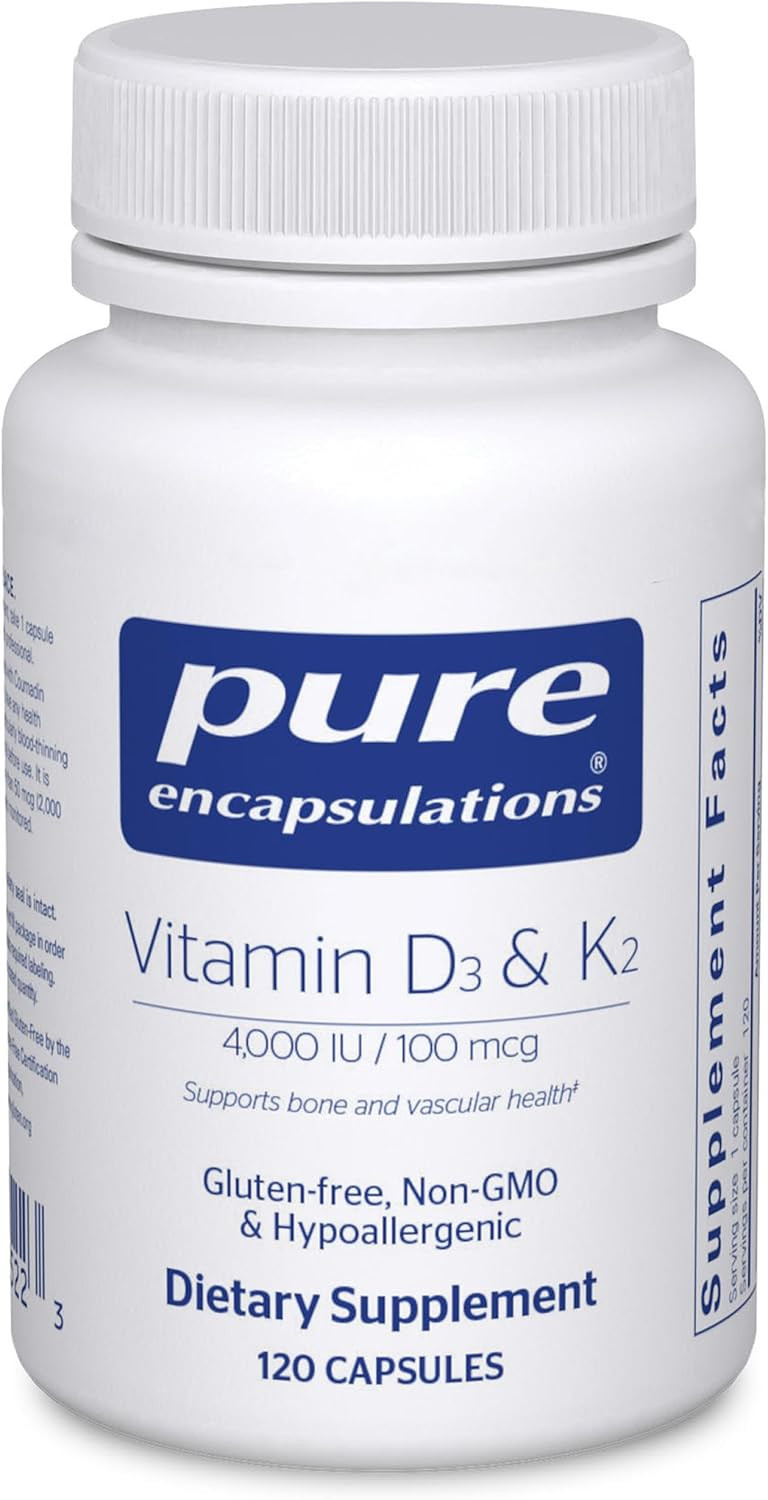 Pure Encapsulations Vitamin D3 & K2 | Bone and Vascular Health Support | 120 Capsules* | Amazon (US)
