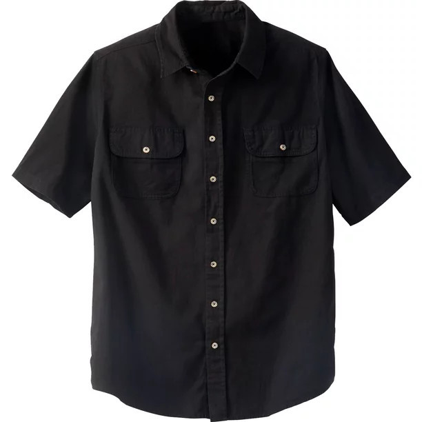 Boulder Creek By Kingsize Men's Big & Tall  Short Sleeve Denim & Twill Shirt | Walmart (US)