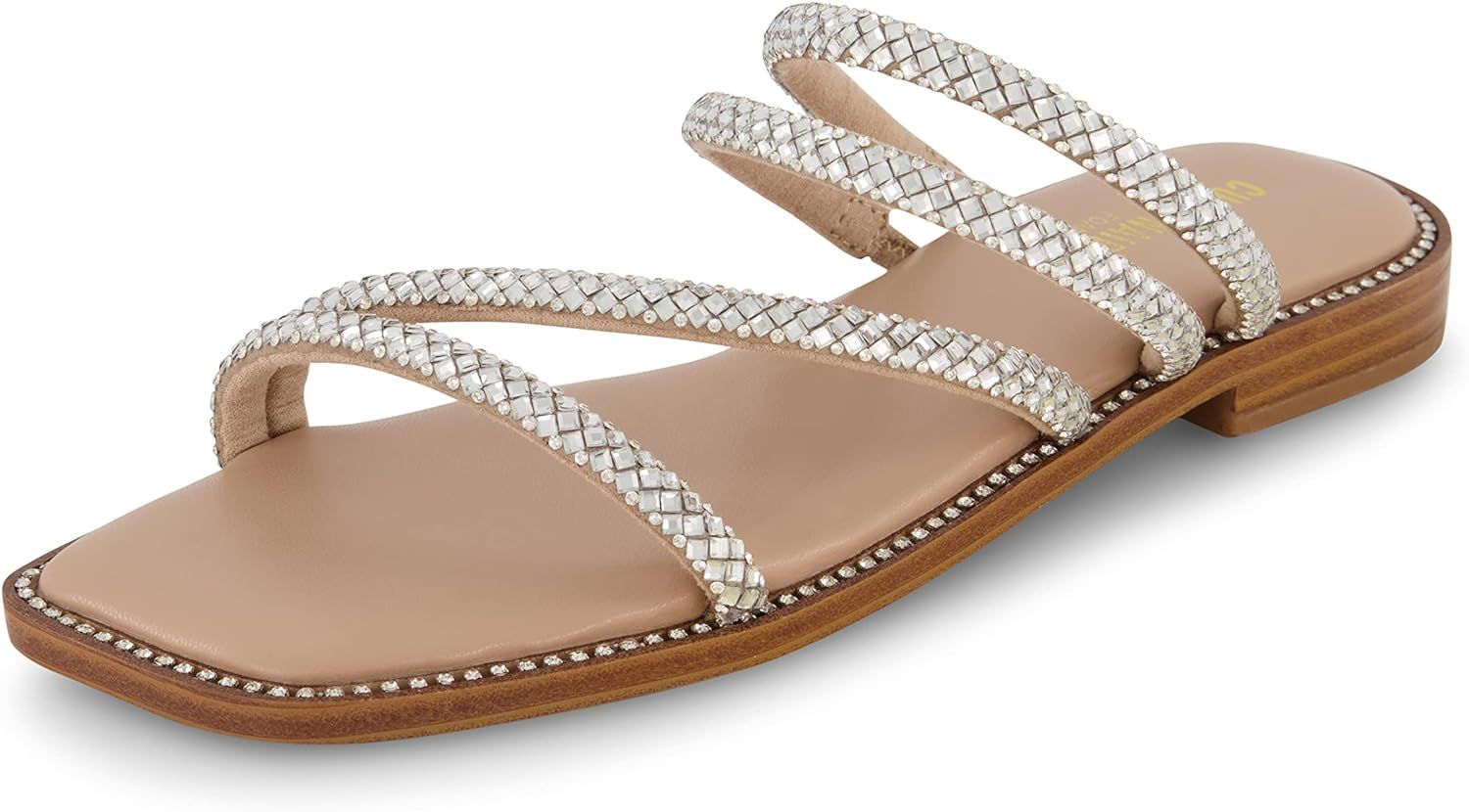 CUSHIONAIRE Women's Varda rhinestone slide sandal +Memory Foam | Amazon (US)