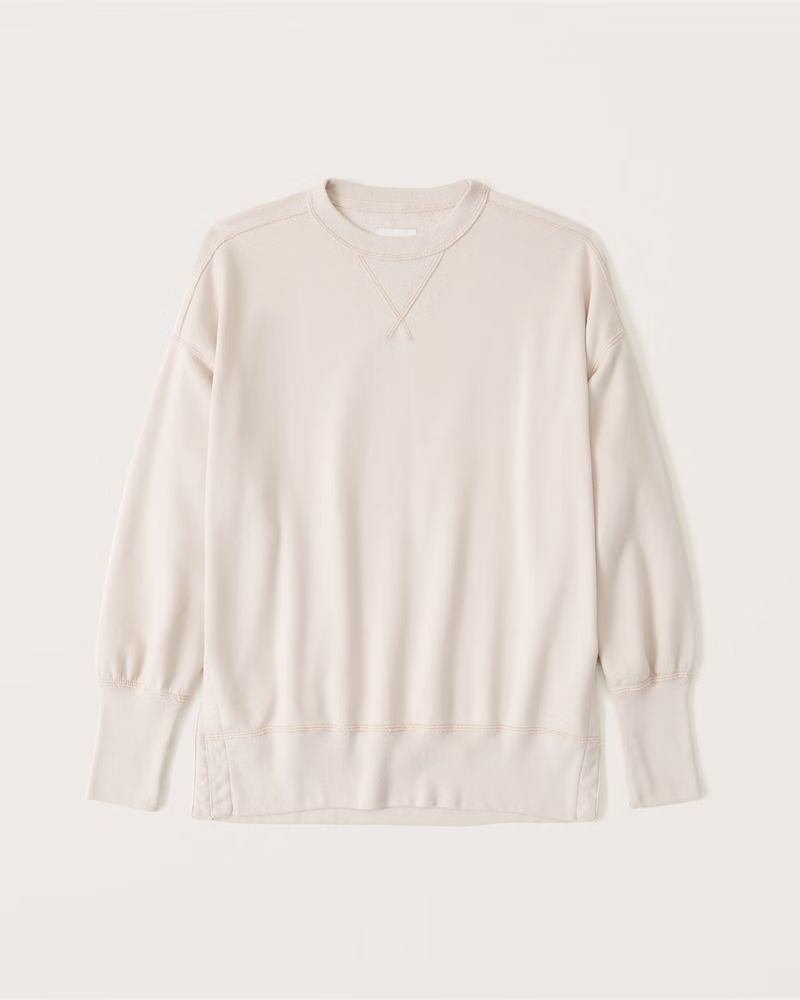 Women's Split-Hem Tunic Crew Sweatshirt | Women's Tops | Abercrombie.com | Abercrombie & Fitch (US)