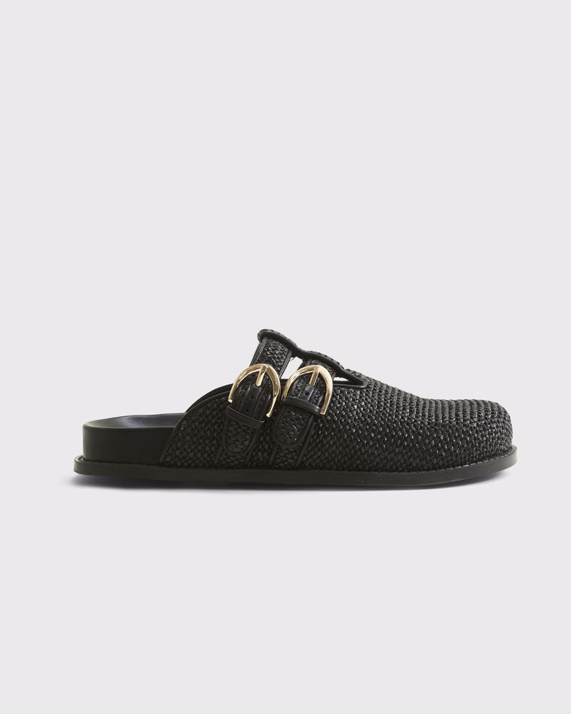 Textural Faux Raffia Clogs | Abercrombie & Fitch (US)