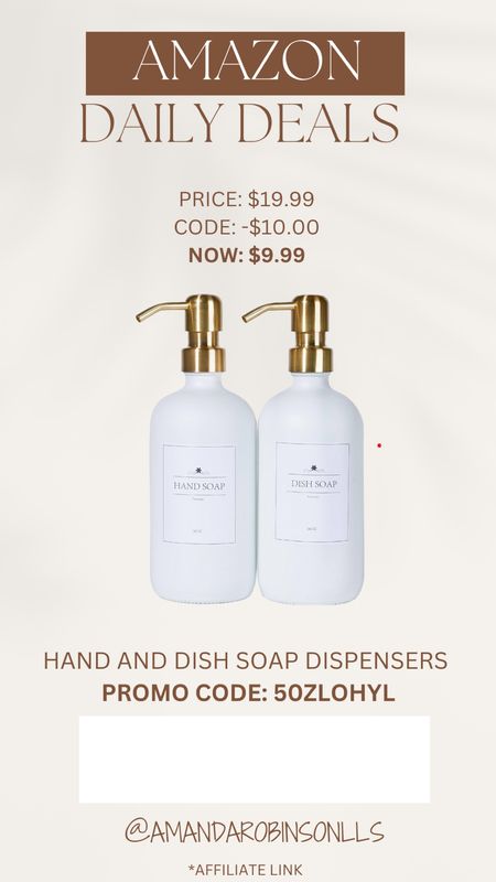 Amazon Daily Deals
Dish and hand soap dispenser

#LTKHome #LTKFindsUnder50 #LTKSaleAlert
