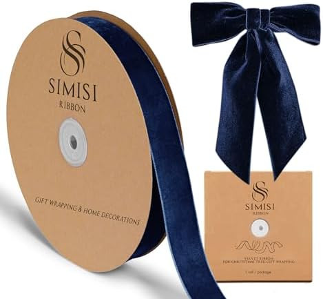Navy Blue Velvet Ribbon 1'' 25 Yards for Christmas Tree, Gift Wrapping, Flower Bouquet, Wreath De... | Amazon (US)