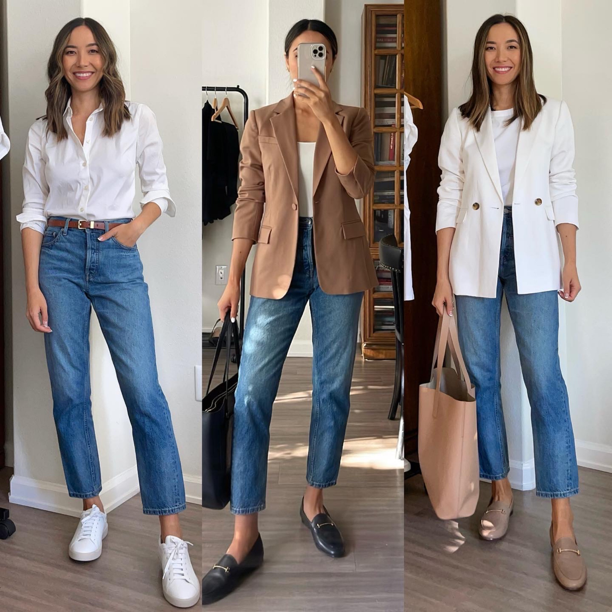 Summer workwear styling blue jeans 

Jeans - sized down one shortest inseam, Everlane, vintage mid blue wash 

Business casual 

#LTKsalealert #LTKworkwear #LTKstyletip