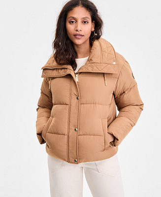 MICHAEL Michael Kors Women's Drawstring-Collar Puffer Coat - Macy's | Macy's