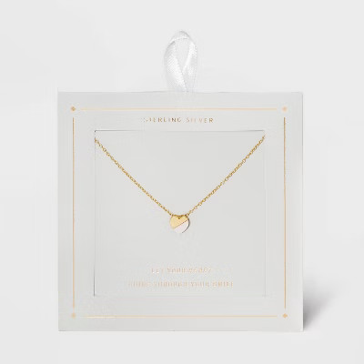 Sterling Silver Heart Extender Necklace - Silver  Gray | Target