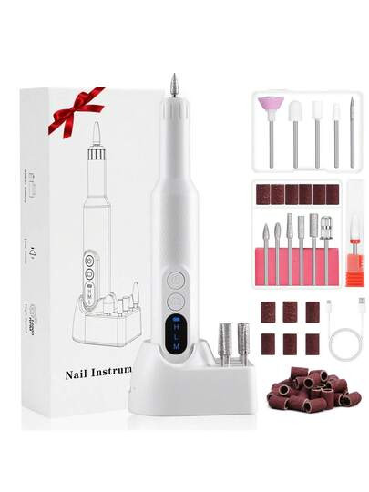 Cordless Electric Nail Drill, Rechargeable Nail File Kit For Gel & Acrylic Nails, Manicure Pedicu... | SHEIN