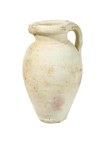 Serene Spaces Living, Antique White Terracotta Clay Jug Vase, Pottery Pot with Handle, Single-Handled Decorative Vintage Pot for Plants, Home Decor, and Events | Amazon (US)